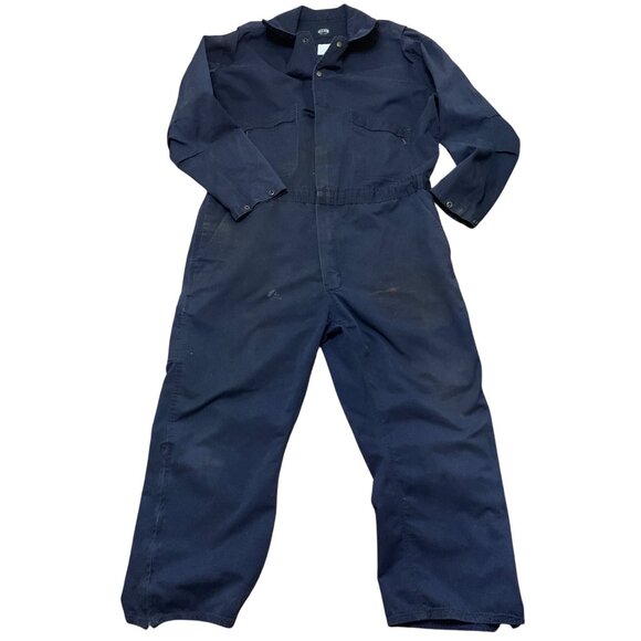VTG Key Mens Jumpsuit Mechanic Coveralls Para Suit Blue Made in USA Blue Collar - Picture 2 of 16